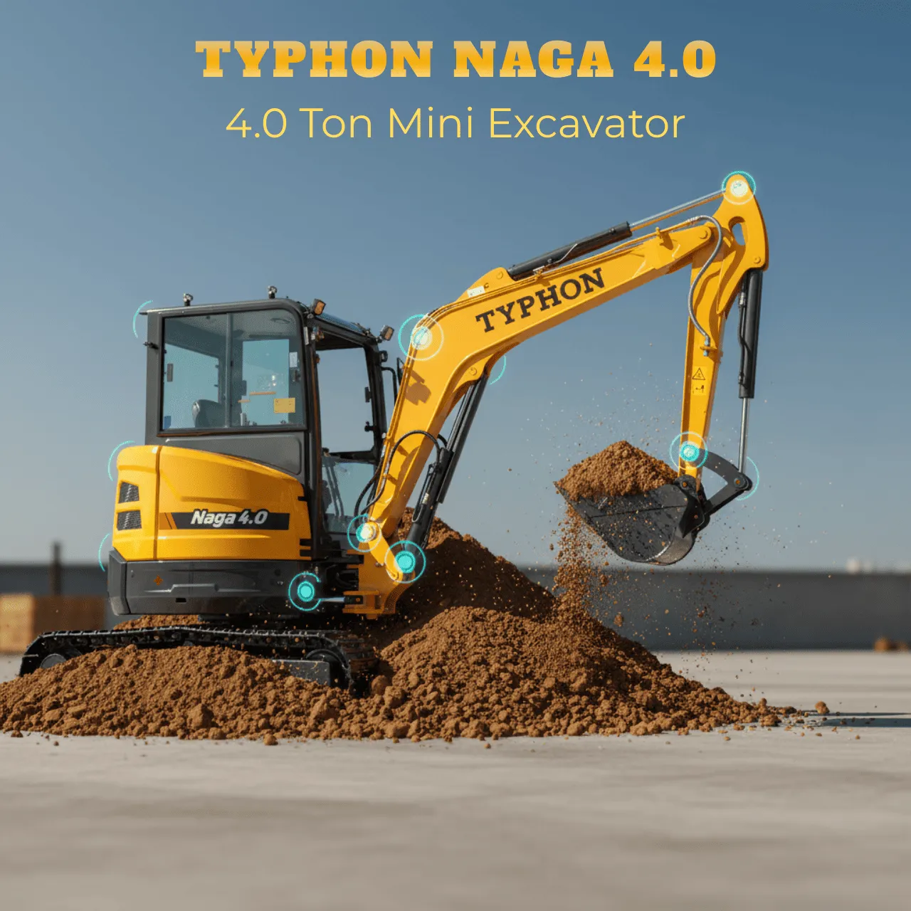 TYPHON NAGA 4.0 (4T) | Yanmar 24.4hp | AC Cabin | ISO/SAE Switch | Metal Tracks.
